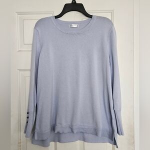 Light Blue Sweater with Button Detail